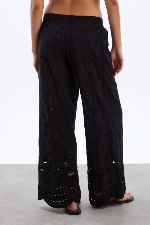 Damson Madder Martina Embroidered Trousers - Black