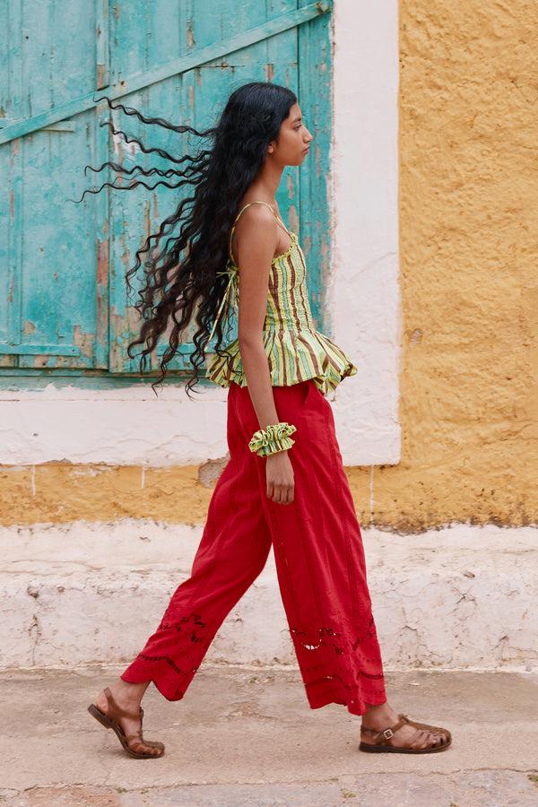 damson madder martina trousers - red