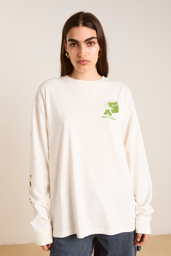 Damson Madder Matcha Moments Long Sleeve Tee - Ecru