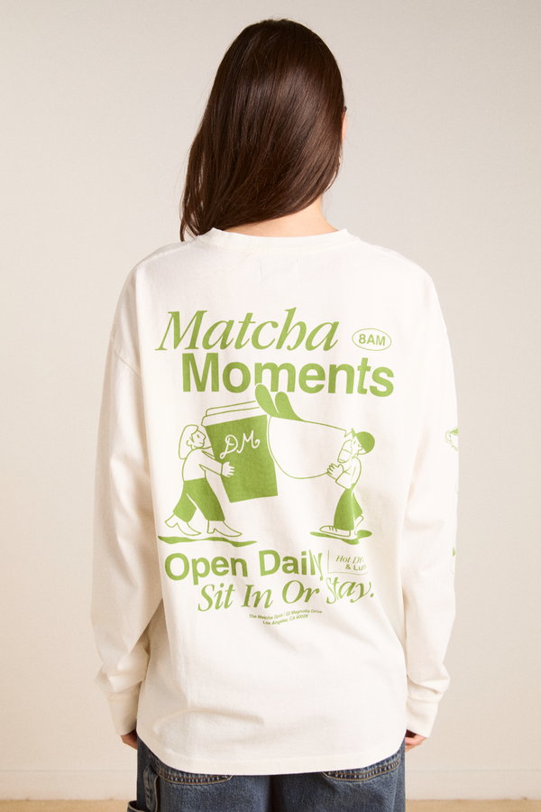 damson madder matcha moments long sleeve tee - ecru