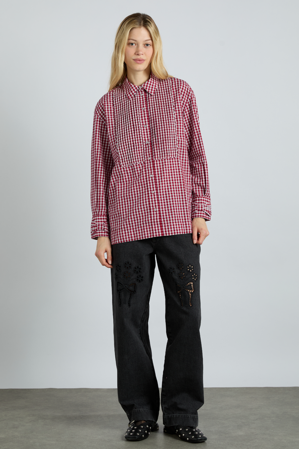 damson madder michelle shirt - cherry gingham