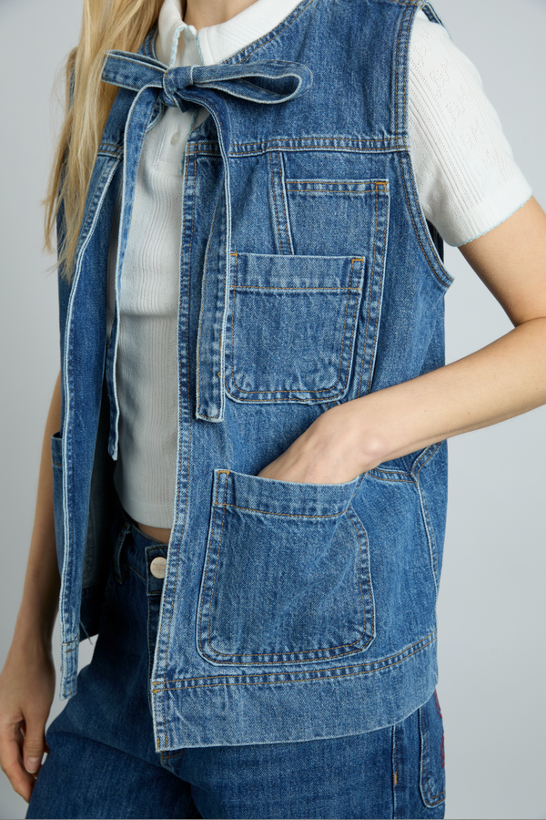 Damson Madder Milly Gilet - Mid Wash