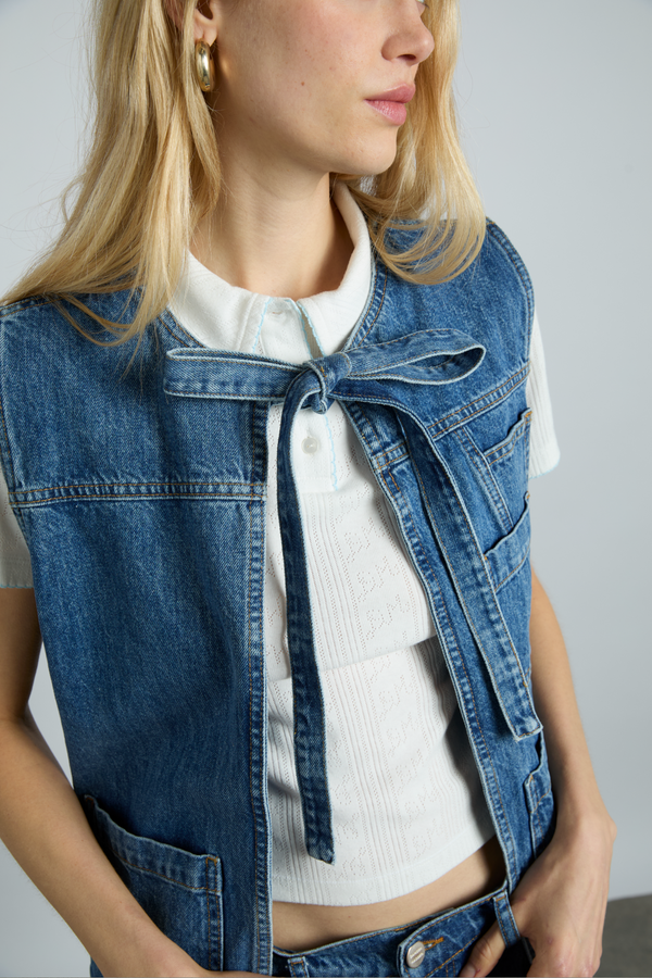 Damson Madder Milly Gilet - Mid Wash