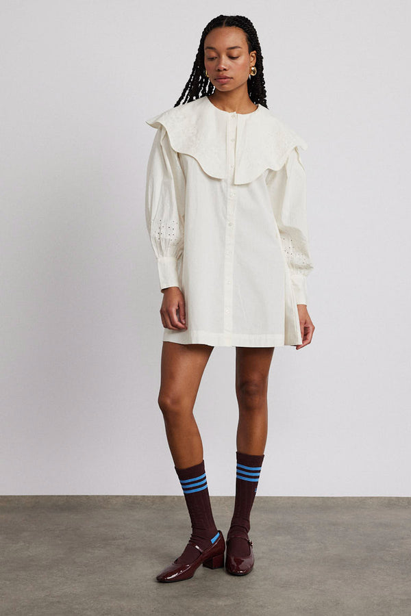 Damson Madder Mimi Mini Dress - Off White Broderie