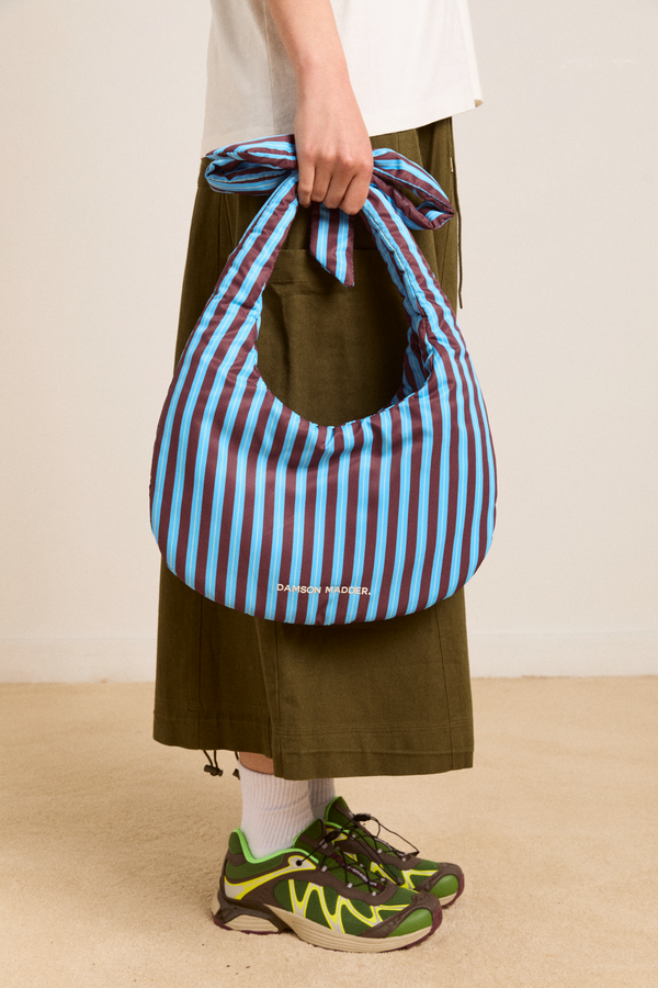 damson madder minimal quinn bag - choc stripe