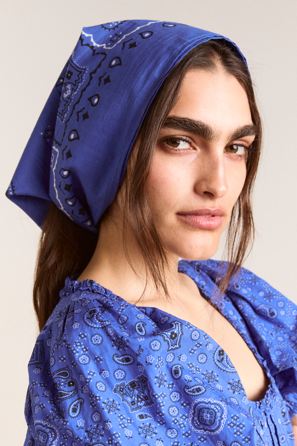 Damson Madder Multi Use Bandana - Blue Paisley