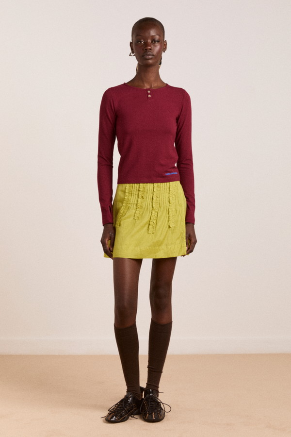 Damson Madder Ninette Ls Top - Burgundy