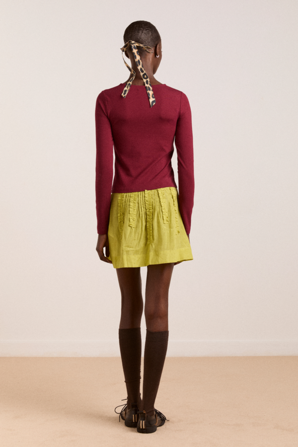 Damson Madder Ninette Ls Top - Burgundy