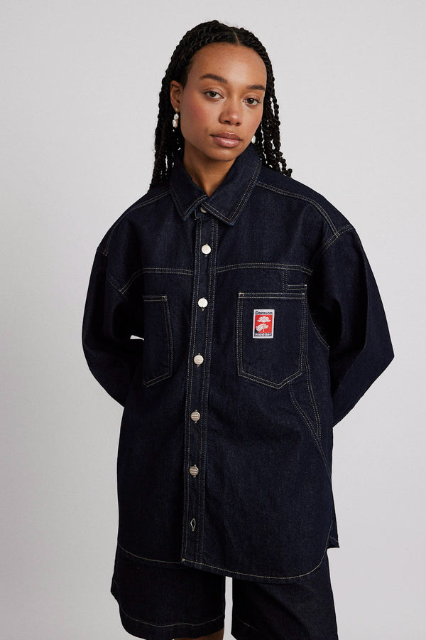 damson madder nova oversized shacket - indigo