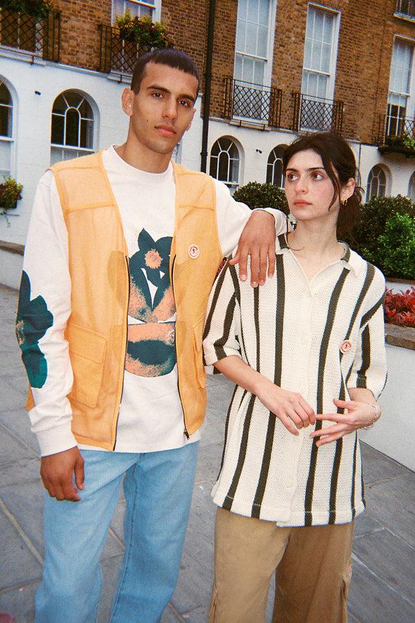 damson madder orange fisherman gilet