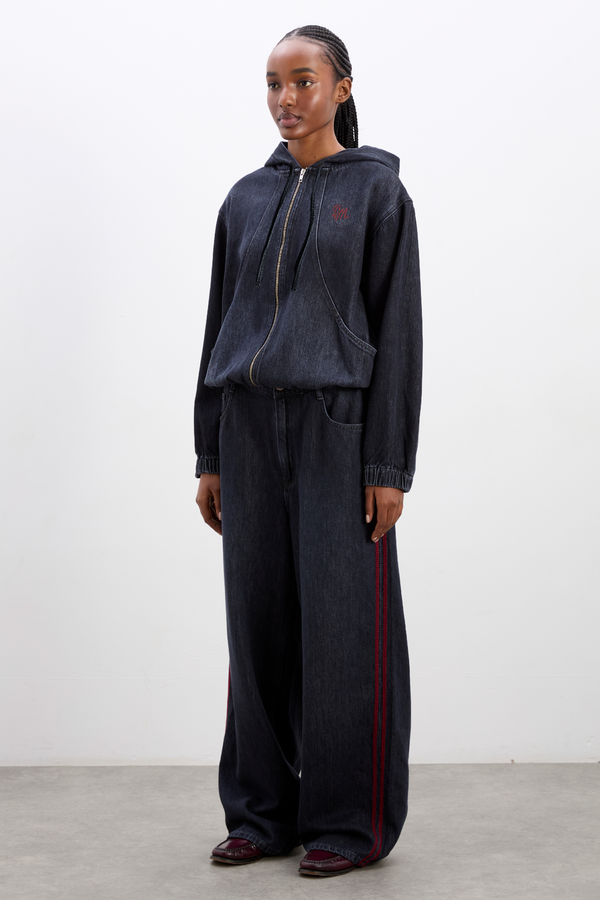 Damson Madder Orson Denim Hoodie - Eclipse Wash