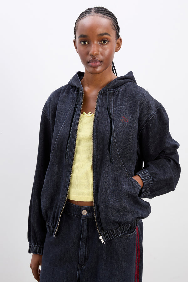 damson madder orson denim hoodie - eclipse wash