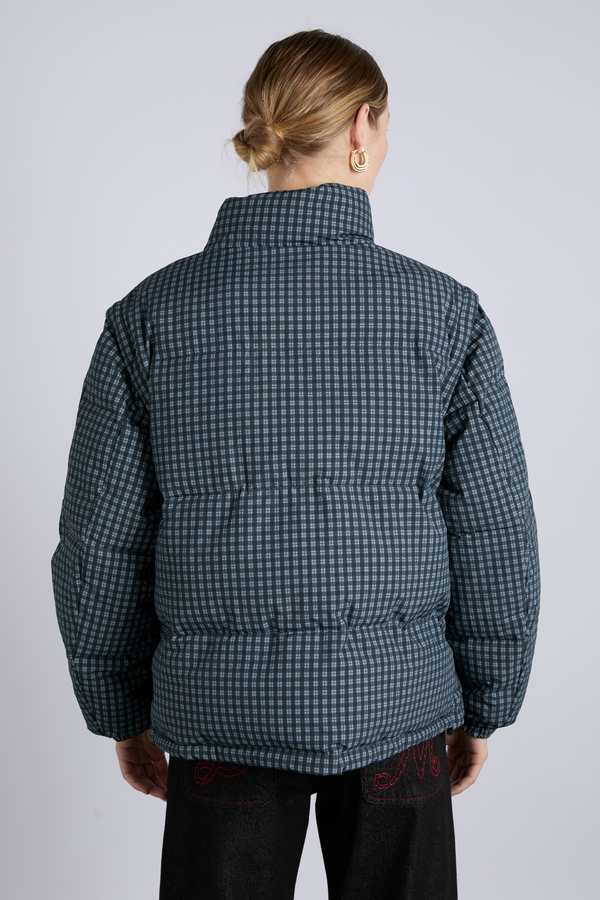 Damson Madder Pearl Check Puffer - Navy Gingham