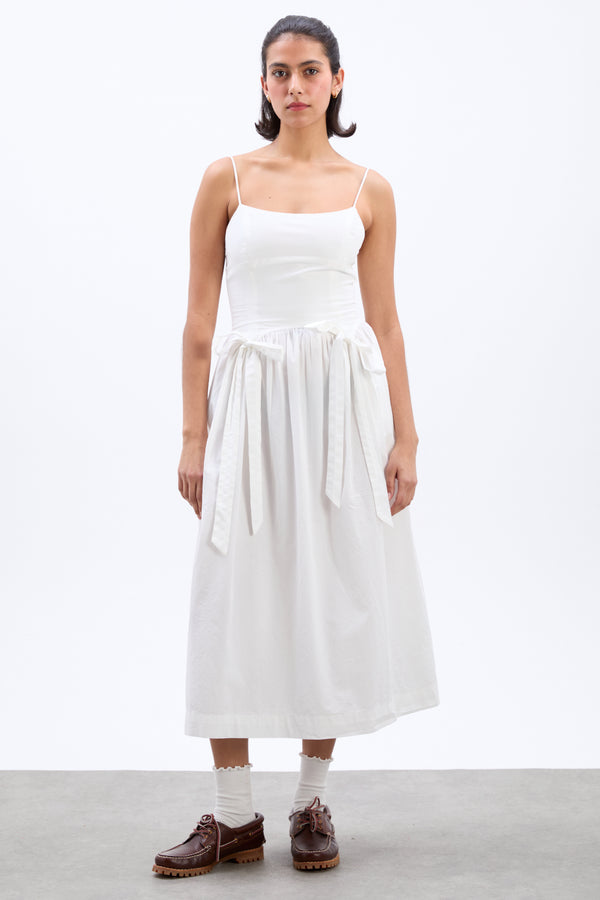 Damson Madder Penelope Apron Dress - White