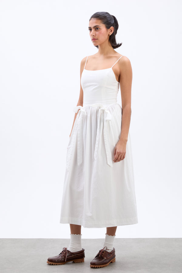 damson madder penelope apron dress - white