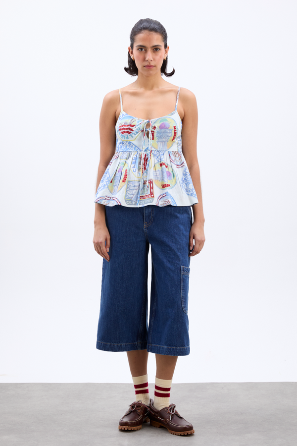 Damson Madder Penny Shell Top - Holiday Print