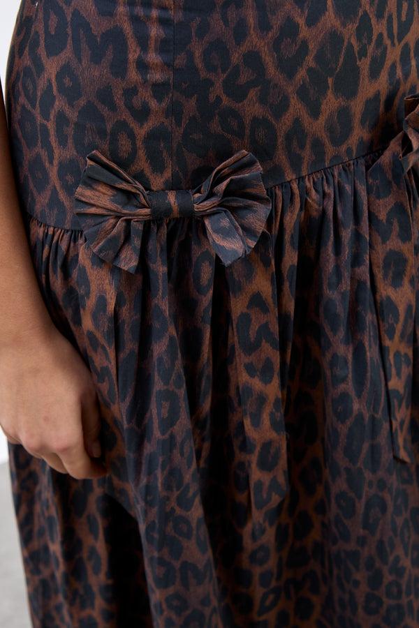 Damson Madder Persephone Midi Dress - Dark Leopard