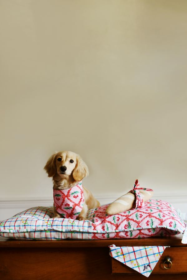 Damson Madder Pet Bed - Patchwork Print