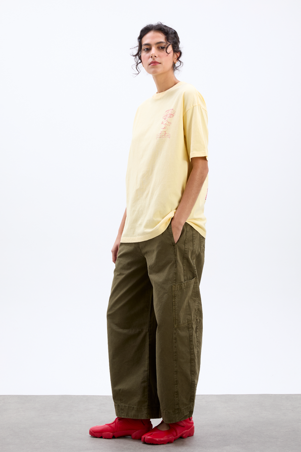 Damson Madder Pizza Party Boyfriend Tee- Yellow