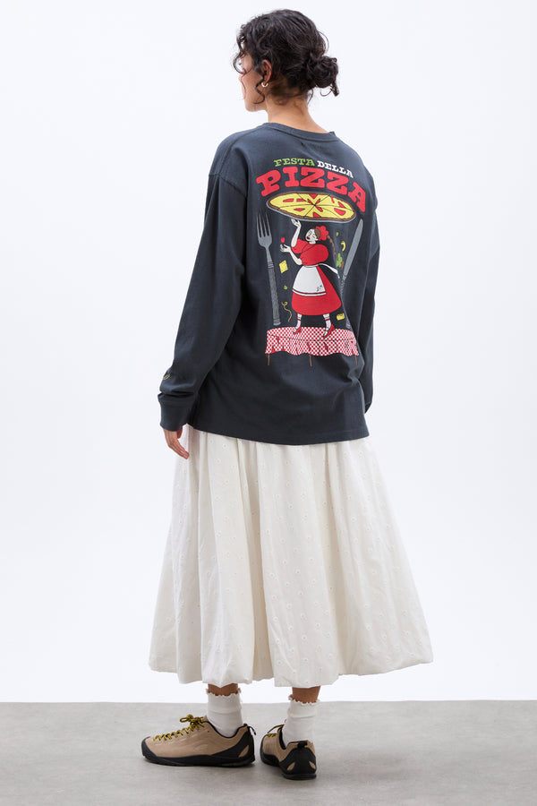 Damson Madder Pizza Party Ls Washed Tee