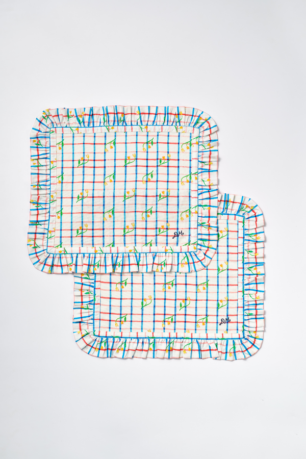 Damson Madder Placemat - Tulip Check Set Of 2