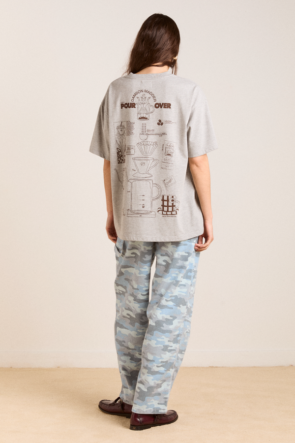 Damson Madder Pour Over Coffee Boyfriend Tee - Grey