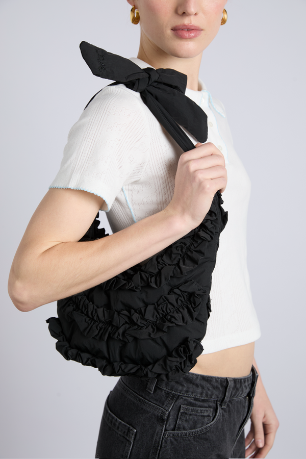 Damson Madder Quinn Slouchy Bag In Black