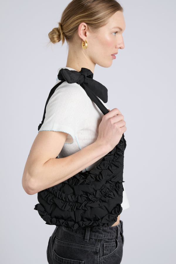 damson madder quinn slouchy bag in black