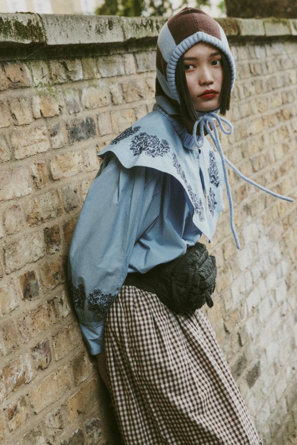 Damson Madder Romeo Embroidered Blouse Blue