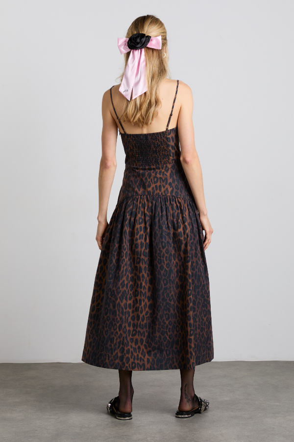 Damson Madder Rosette Bow Clip - Pink & Black Satin