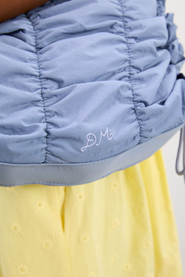 Damson Madder Ruched Tie Bag - Blue