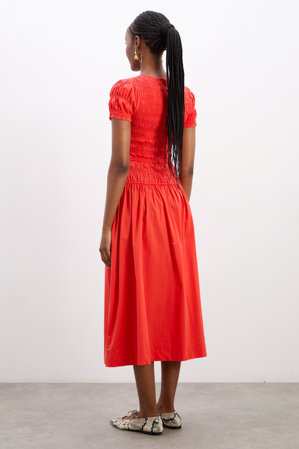 Damson Madder Saffy Midi Dress - Red Alert