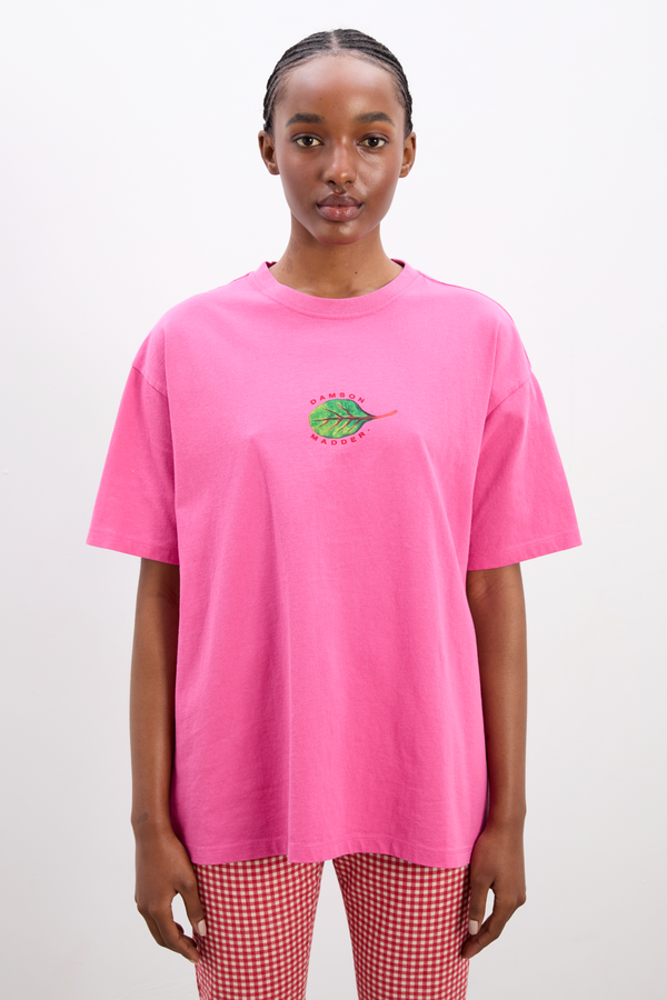 Damson Madder Salad Boyfriend Tee- Pink