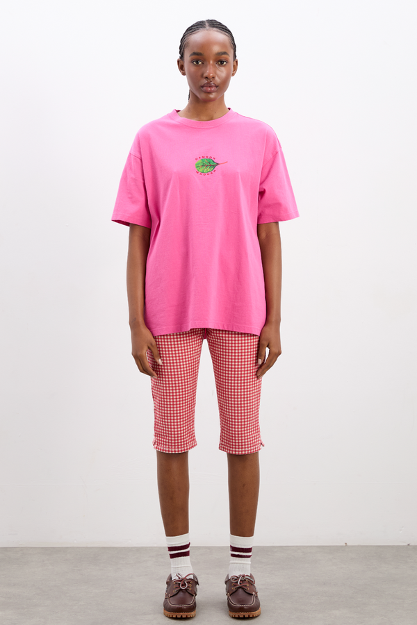 Damson Madder Salad Boyfriend Tee- Pink
