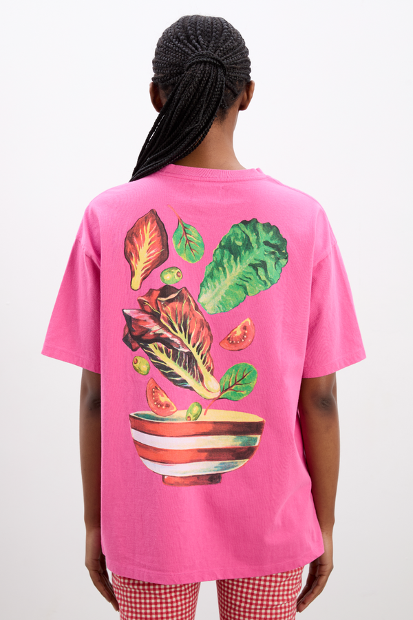 damson madder salad boyfriend tee- pink