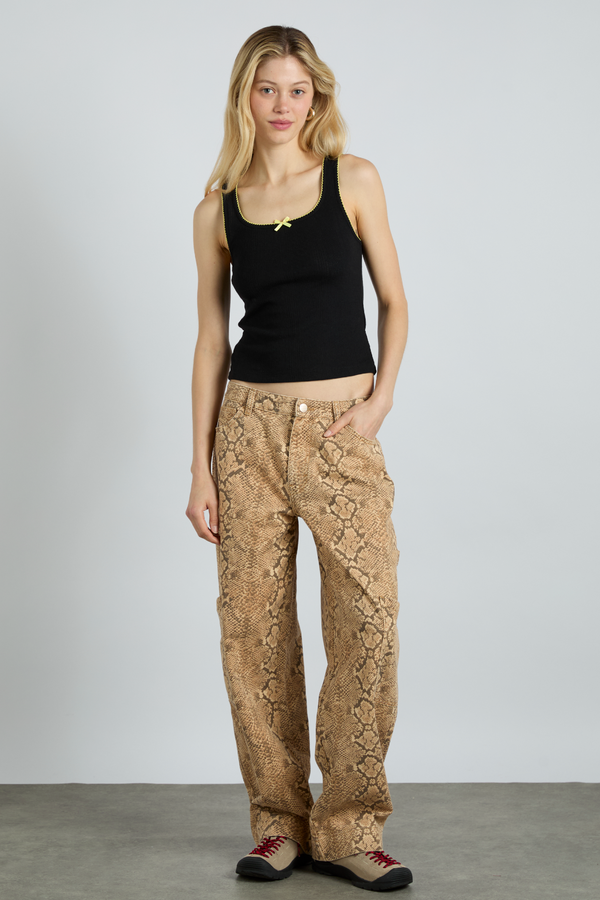 Damson Madder Salome Pointelle Cami - Black