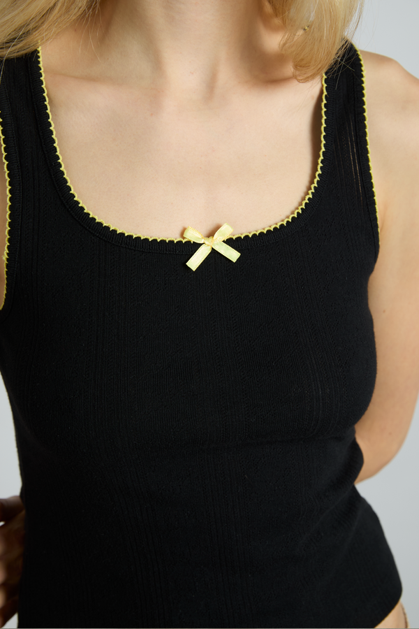 Damson Madder Salome Pointelle Cami - Black