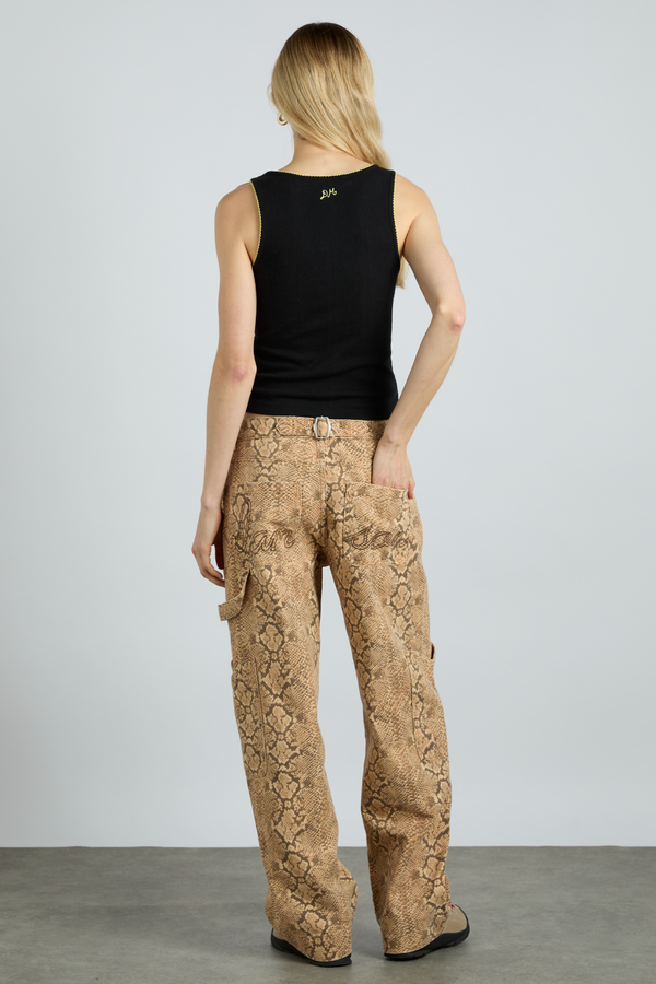 Damson Madder Salome Pointelle Cami - Black