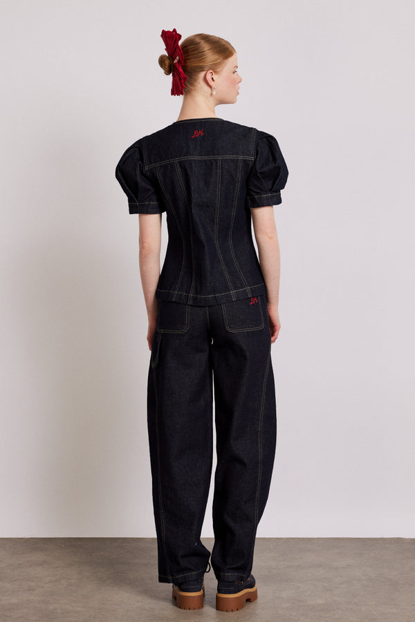 Damson Madder Shell Denim Top - Dark Indigo