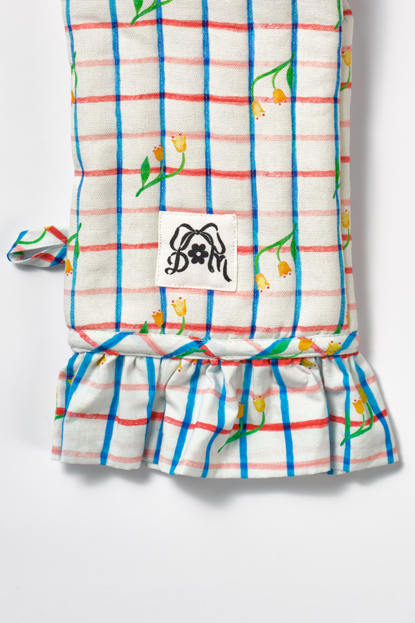 Damson Madder Single Oven Mitt - Tulip Check