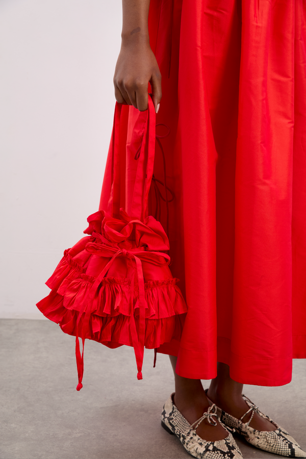 Damson Madder Sita Frilly Pouch Bag - Red