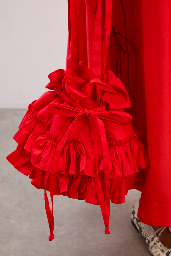 Damson Madder Sita Frilly Pouch Bag - Red