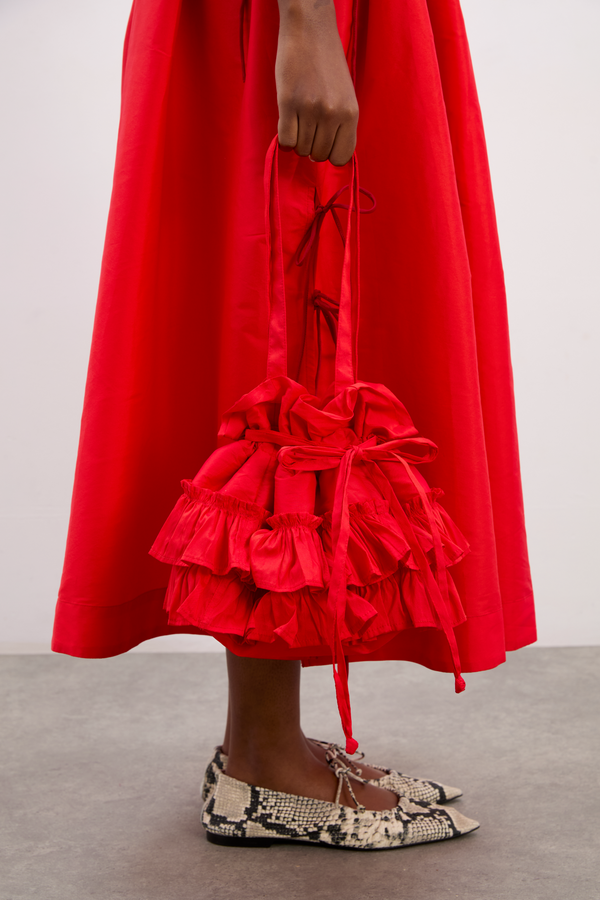 damson madder sita frilly pouch bag - red