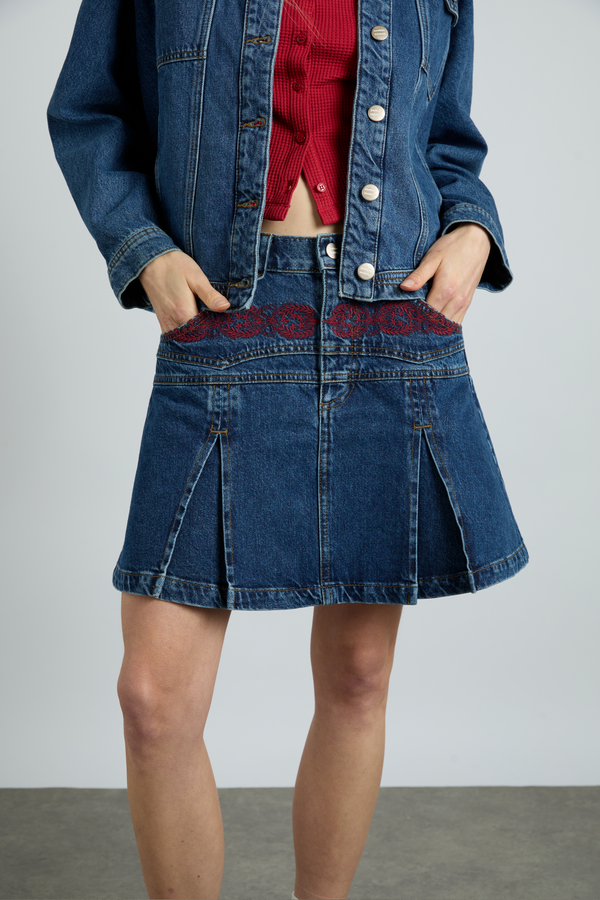 Damson Madder Sloane Skirt - Texas Wash & Embroidery