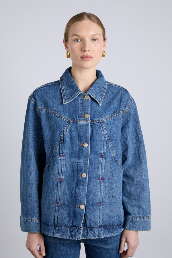 Damson Madder Stevie Shacket - Mid Wash