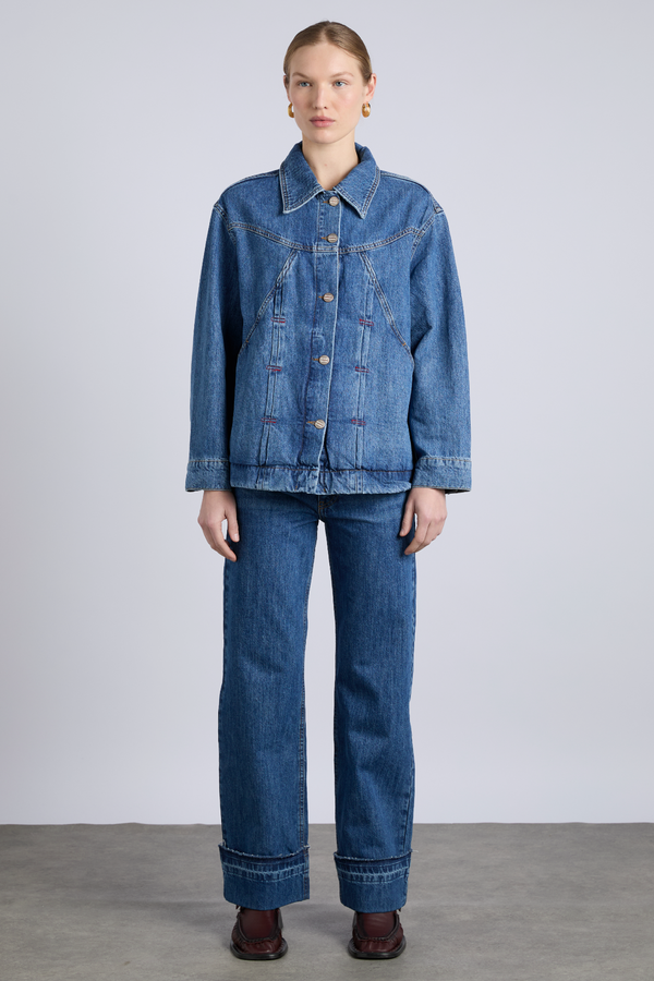 damson madder stevie shacket - mid wash