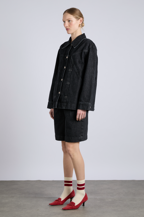 damson madder stevie shacket - washed black