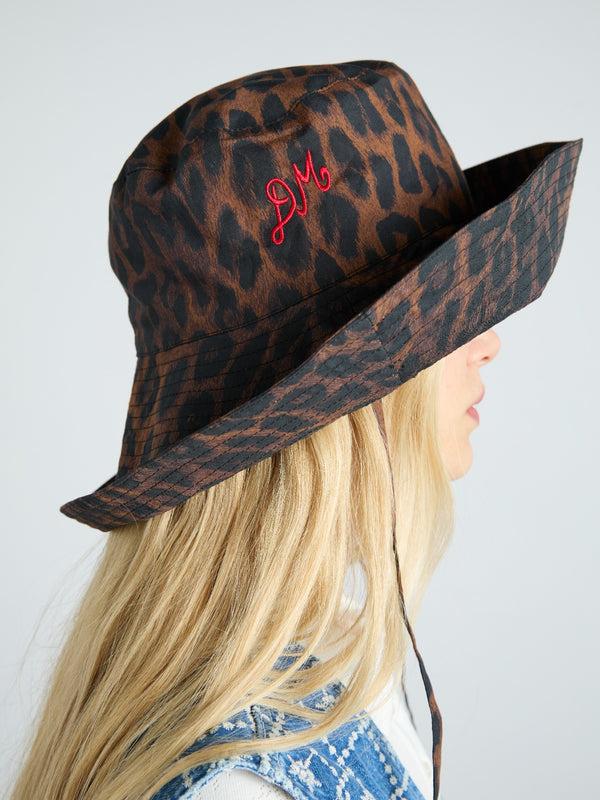 damson madder sunhat in dark leopard