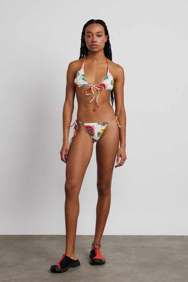 Damson Madder Tie Side Bikini Bottom - Fruit Labels