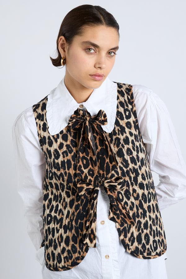 damson madder tilly gilet - leopard